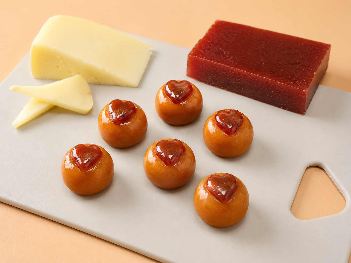 Brigadeiros de goiaba com creme de queijo.